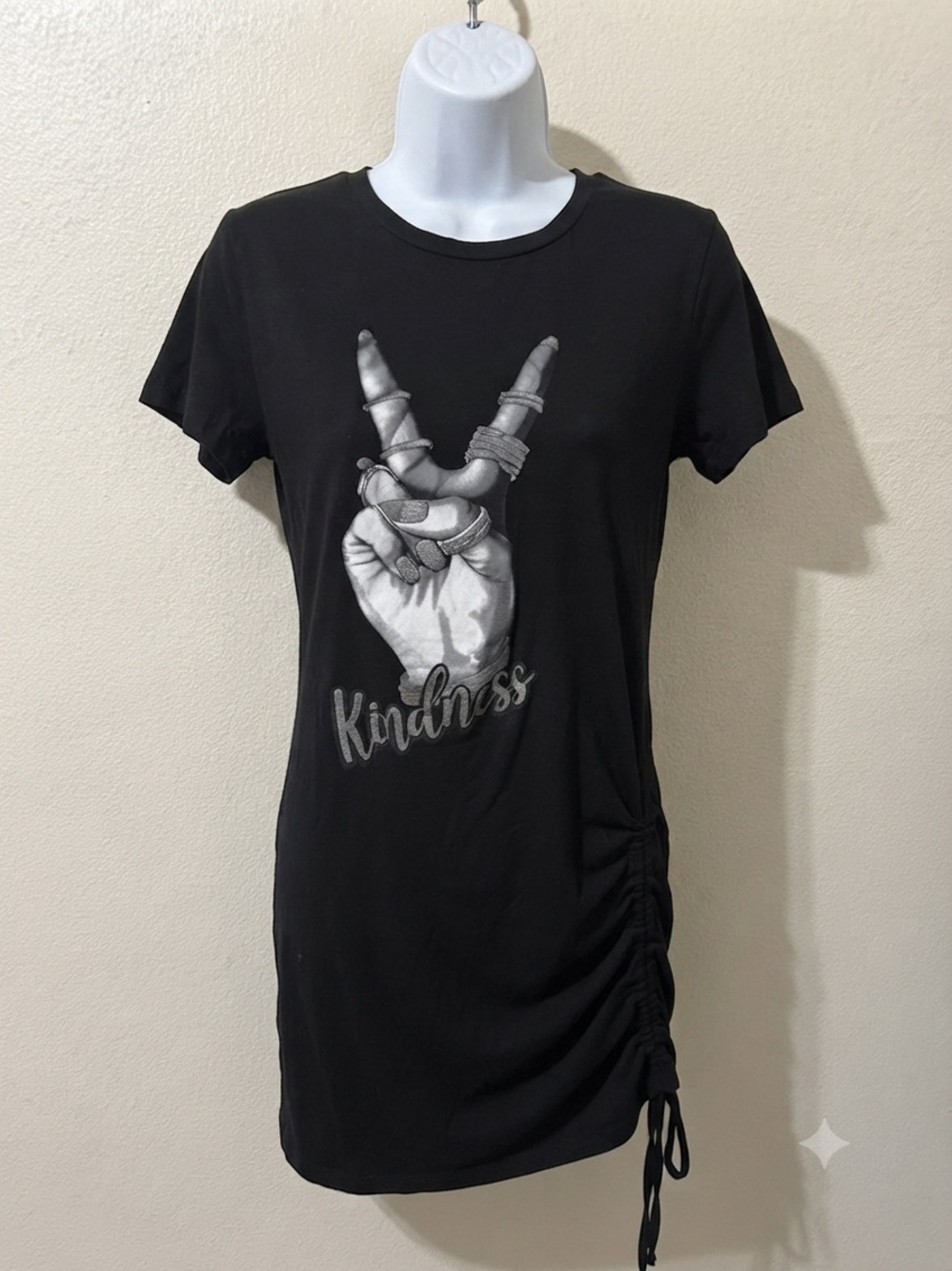 On Fire Women's Cottom Spandex 'Kindness' Graphic Tee Top- Casual Short Sleeve